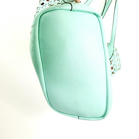 No Brand large tote teal/peach dual color vented - Picture 2 of 8